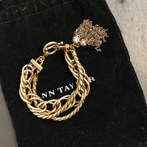Ann Taylor Brass Chain Bracelet